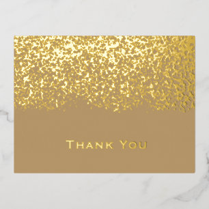 Tarjeta de agradecimiento de boda con hoja de oro 