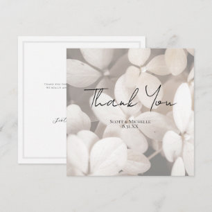 Tarjeta de agradecimiento de boda con Hortensia Bl