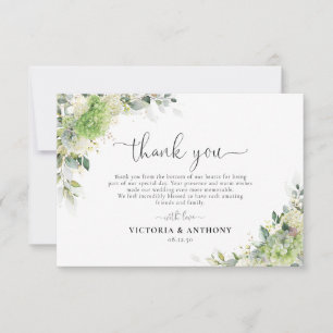 Tarjeta de agradecimiento de boda con Hortensias V