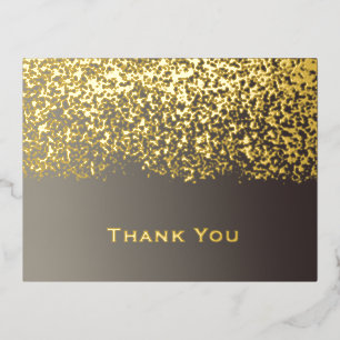 Tarjeta de agradecimiento de boda con lámina de or