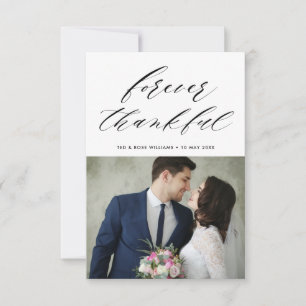 tarjeta de agradecimiento de boda con letra cursiv