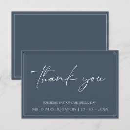 Tarjeta de agradecimiento de boda con letra Opulen