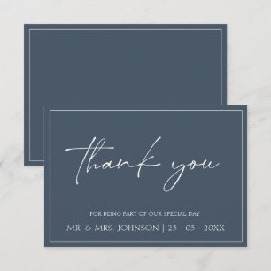 Tarjeta de agradecimiento de boda con letra Opulen