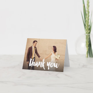 Tarjeta de agradecimiento de boda con letras a pin