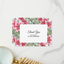 Tarjeta de agradecimiento de boda con lirio estarg
