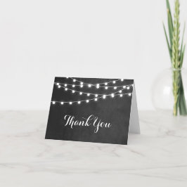 Tarjeta de agradecimiento de boda con luces de cue