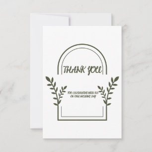 Tarjeta de agradecimiento de boda con marco de arc