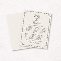 Tarjeta de agradecimiento de boda con marco doble