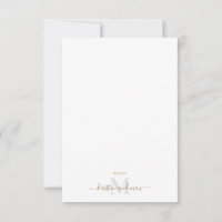 Tarjeta de agradecimiento de boda con monograma de