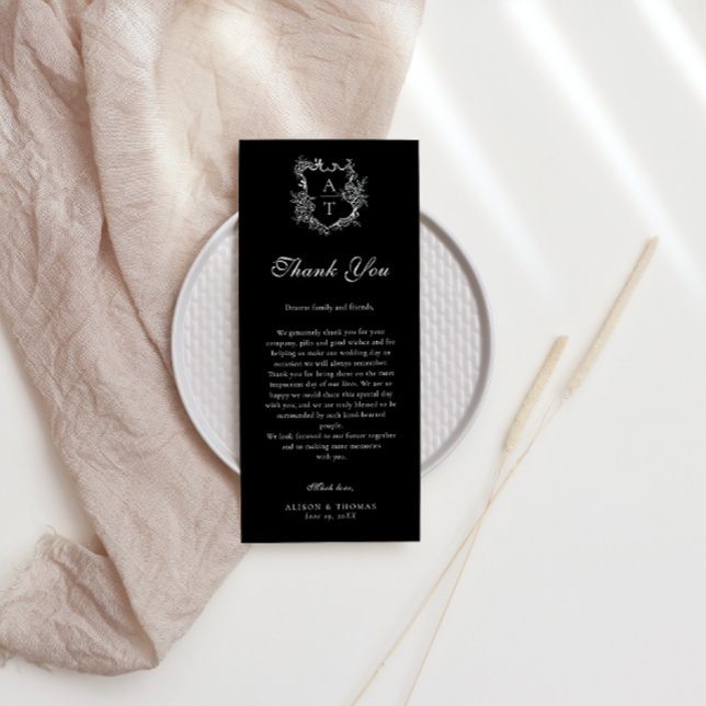 Tarjeta de agradecimiento de boda con monograma de (Subido por el creador)