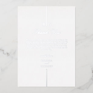 Tarjeta de agradecimiento de boda con monograma de