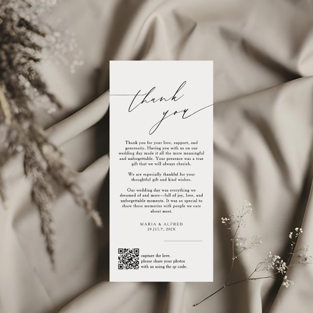 Tarjeta de agradecimiento de boda con monograma el (Subido por el creador)