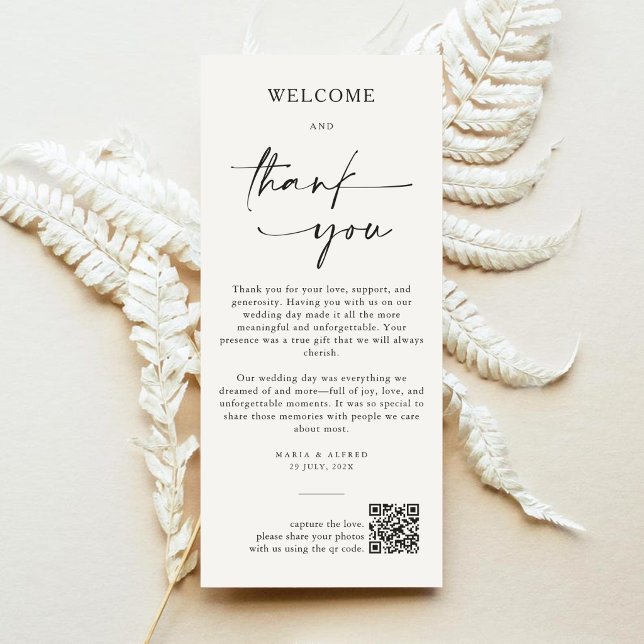 Tarjeta de agradecimiento de boda con monograma el (Subido por el creador)