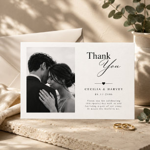 Tarjeta de agradecimiento de boda con paisaje clás
