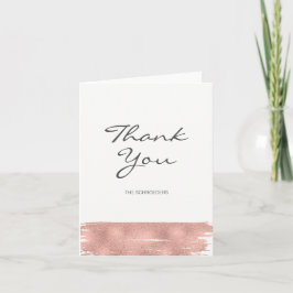 Tarjeta de agradecimiento de boda con pincel de or