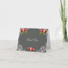 Tarjeta de agradecimiento de boda con pizarra y ro
