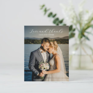 Tarjeta de agradecimiento de boda con presupuesto 