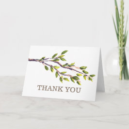 Tarjeta de agradecimiento de boda con ramas cepill