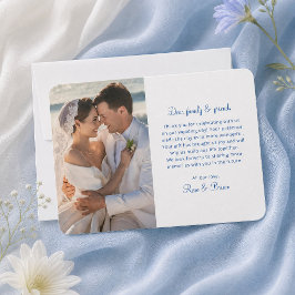 Tarjeta de agradecimiento de boda con rayas ondula