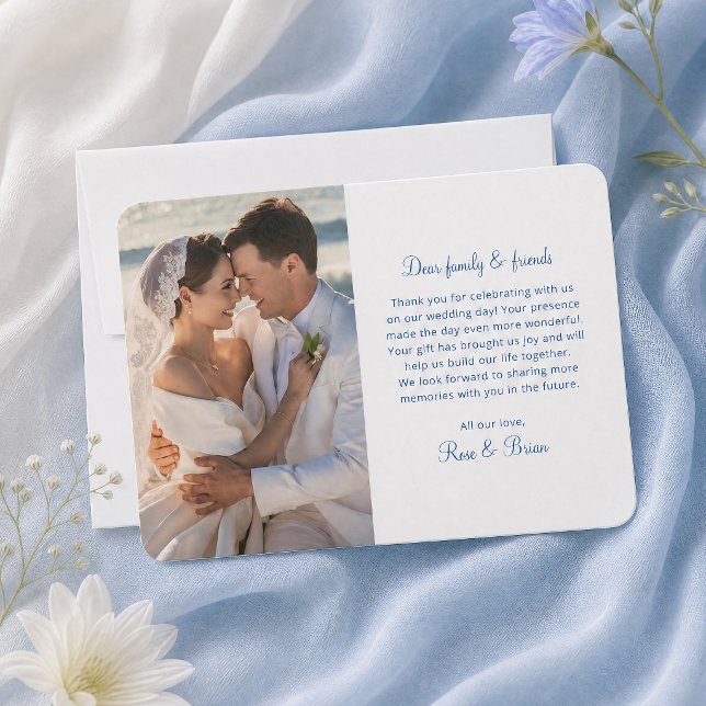 Tarjeta de agradecimiento de boda con rayas ondula (Subido por el creador)
