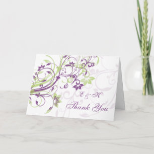 Tarjeta de agradecimiento de boda con remolinos fl