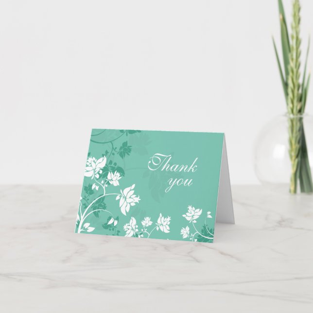 Tarjeta de agradecimiento de boda con remolinos fl (Anverso)