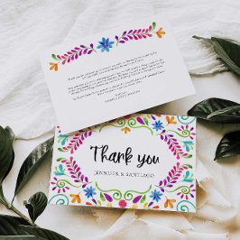 Tarjeta de agradecimiento de boda con tema mexican