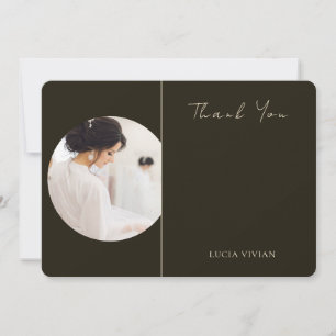 Tarjeta de agradecimiento de boda con tipografía m