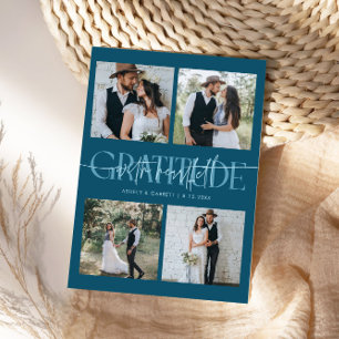 Tarjeta de agradecimiento de boda con varias fotos