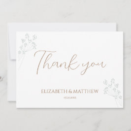 Tarjeta de agradecimiento de boda con vegetación f