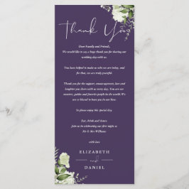 Tarjeta de agradecimiento de boda con vegetación m