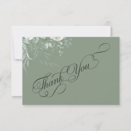 Tarjeta de agradecimiento de boda con vegetación v