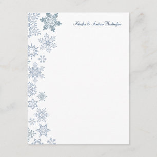 Tarjeta de agradecimiento de boda Copos de Nieve d
