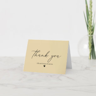Tarjeta de agradecimiento de boda Corazón Naranja 