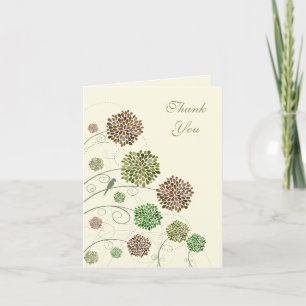 Tarjeta de agradecimiento de boda Dahlia Green Gab