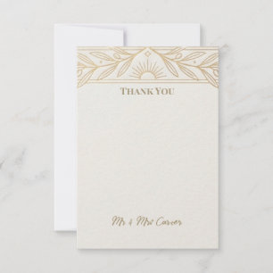 Tarjeta de agradecimiento de boda de abanico Art D