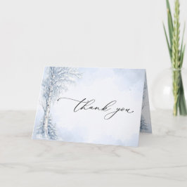 Tarjeta de agradecimiento de boda de abedul congel