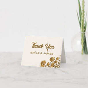 Tarjeta de agradecimiento de boda de amapola de Ca