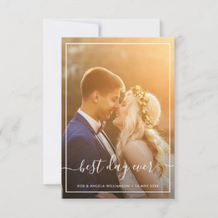 tarjeta de agradecimiento de boda de amor con marc