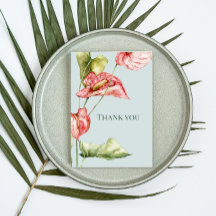 Tarjeta de agradecimiento de boda de Anthurium Ele