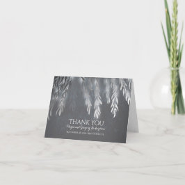 Tarjeta de agradecimiento de boda de árbol de sauc