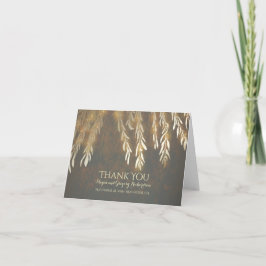 Tarjeta de agradecimiento de boda de árbol de sauc