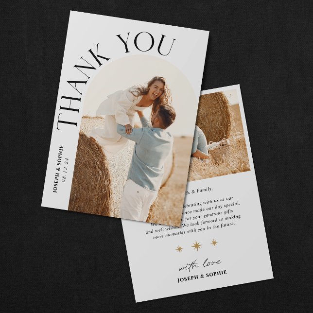 Tarjeta de agradecimiento de Boda de Arco Moderno  (Subido por el creador)