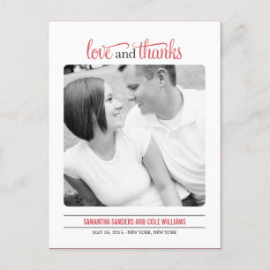Tarjeta de agradecimiento de Boda de aspecto limpi