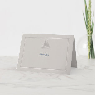 Tarjeta de agradecimiento de boda de barco de vela