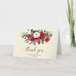 tarjeta de agradecimiento de boda de bayas de invi