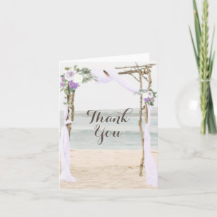 Tarjeta de agradecimiento de Boda de Beach Arbor L