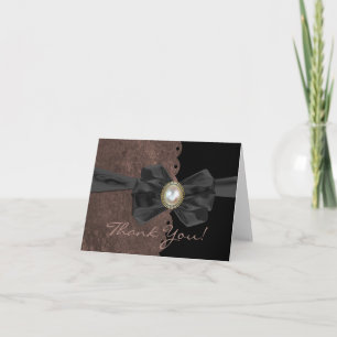 Tarjeta de agradecimiento de boda de borde recorta