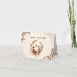 Tarjeta de agradecimiento de boda de bruja buena d
