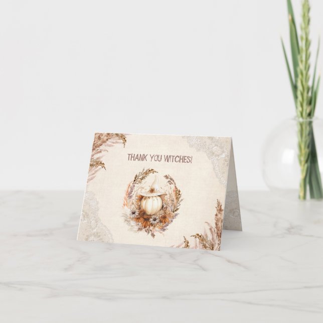 Tarjeta de agradecimiento de boda de bruja buena d (Anverso)